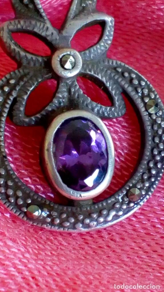 Joyeria: Pendientes de plata, amatista y marcasitas - Foto 4