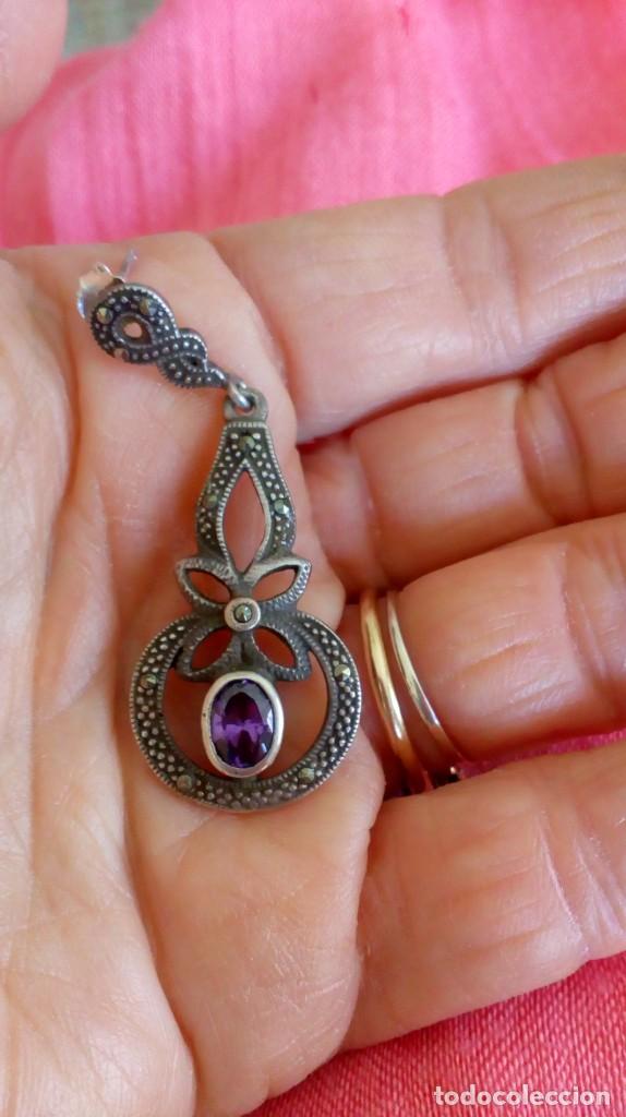 Joyeria: Pendientes de plata, amatista y marcasitas - Foto 8