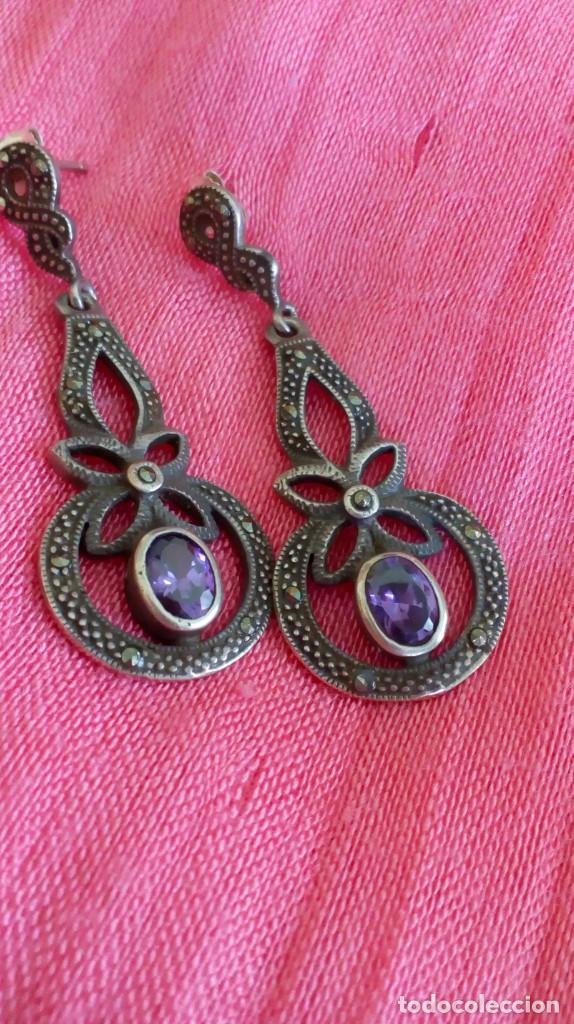 Joyeria: Pendientes de plata, amatista y marcasitas - Foto 12