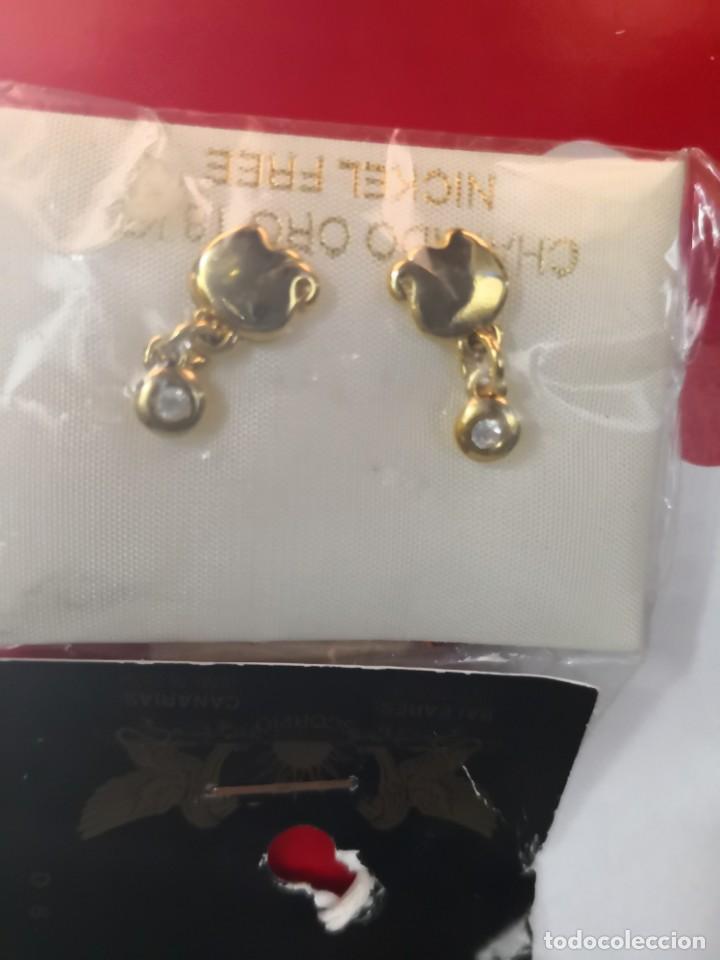 Joyeria: Pendientes vintage chapado oro a&ntilde;os 80