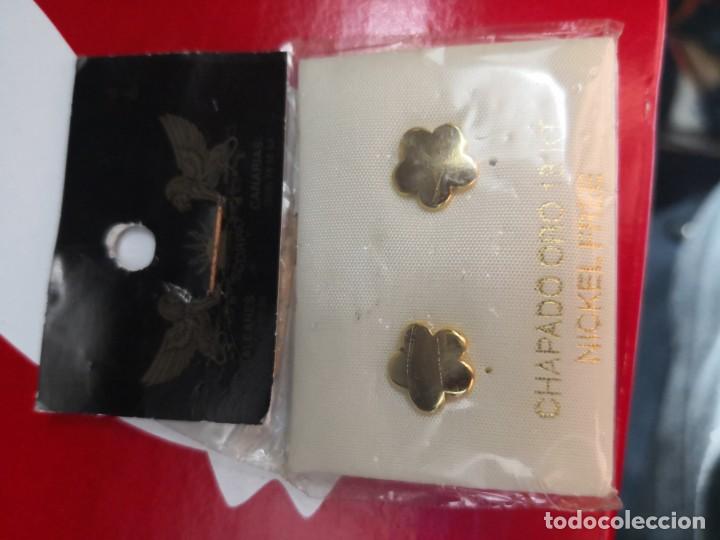 Joyeria: Pendientes vintage chapado oro a&ntilde;os 80