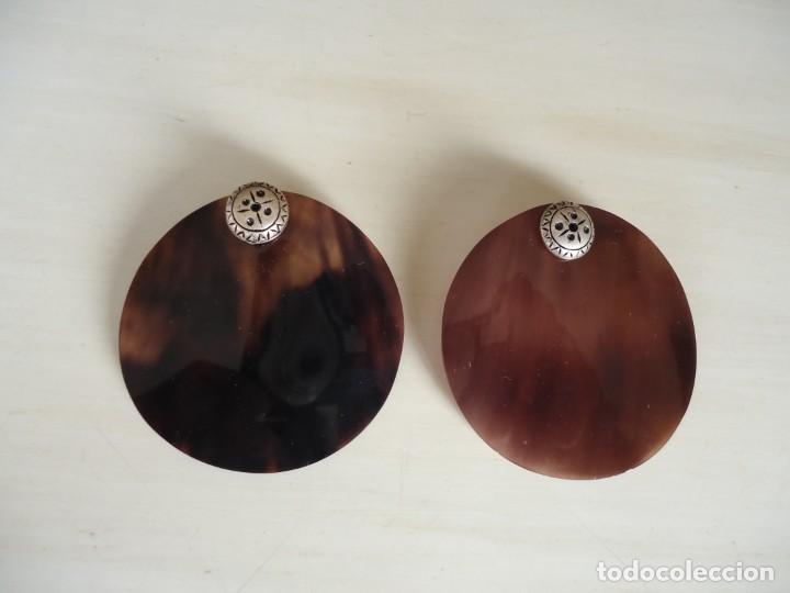 Schmuck: ORIGINALES PENDIENTES DE NACAR Y PLATA DE LEY