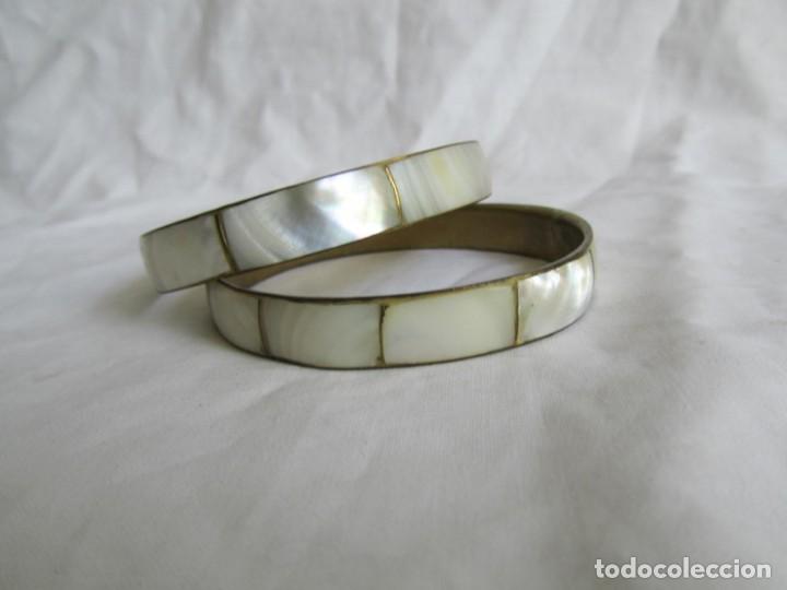 Joyeria: 4 pulseras de lat&oacute;n y n&aacute;car madreperla - Foto 6