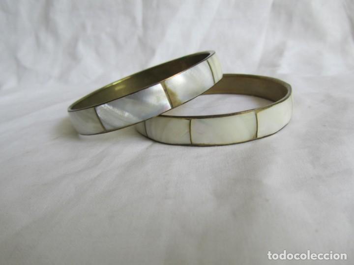 Joyeria: 4 pulseras de lat&oacute;n y n&aacute;car madreperla - Foto 7