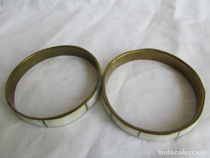 Joyeria: 4 pulseras de lat&oacute;n y n&aacute;car madreperla - Foto 8
