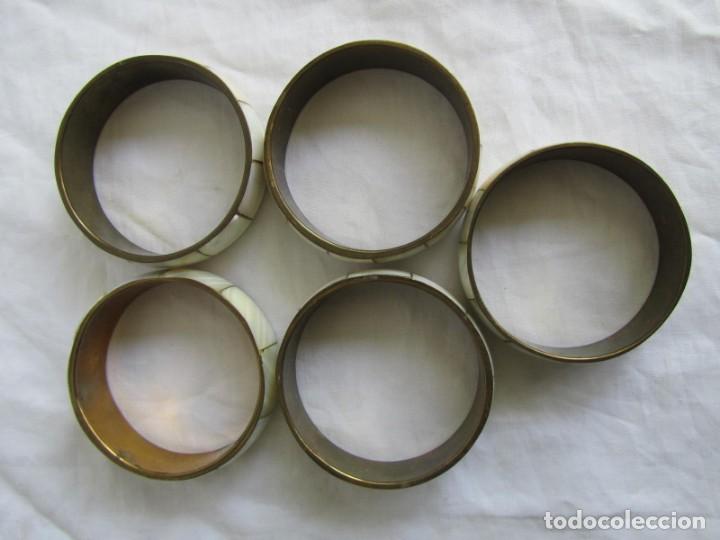 Joyeria: 5 pulseras de lat&oacute;n y n&aacute;car madreperla - Foto 2