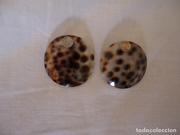 Schmuck: ORIGINALES PENDIENTES DE NACAR Y PLATA DE LEY