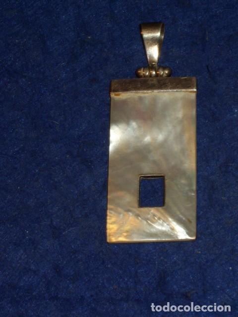 Joyeria: COLGANTE DE NACAR Y PLATA.VINTAGE. - Foto 4