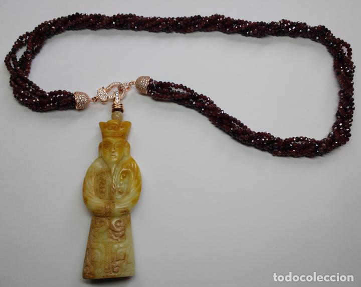 Joyeria: COLLAR DE GRANATES NATURALES Y JADE. - Foto 1
