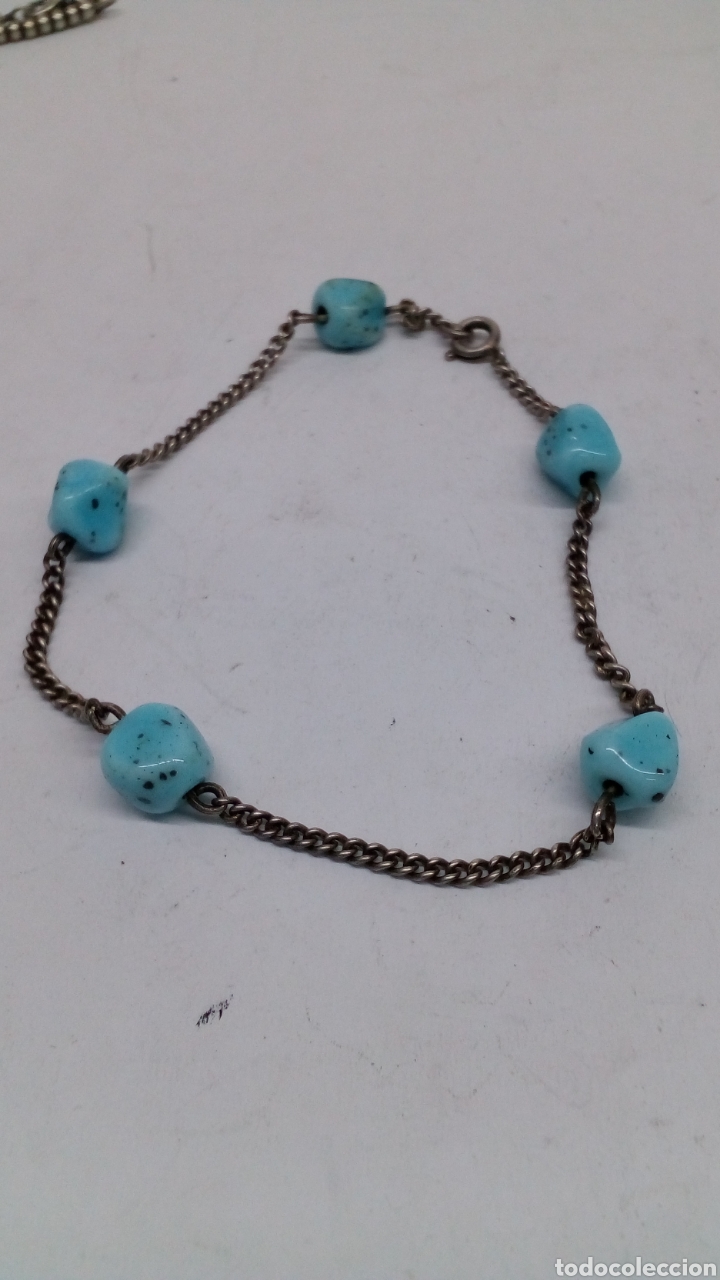 Joyeria: Pulsera plata con piedras turquesas/PUL46 - Foto 1