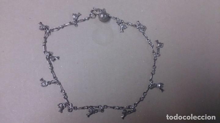 Joyeria: Tobillera con diges plata 925 antigua - Foto 1