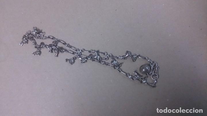 Joyeria: Tobillera con diges plata 925 antigua - Foto 3