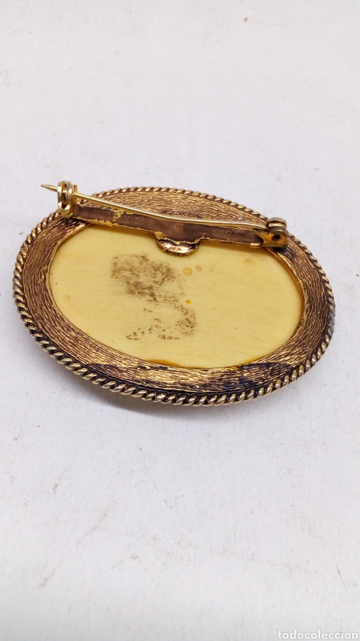 Joyeria: Broche con hueso tallado antiguo /B84 - Foto 2