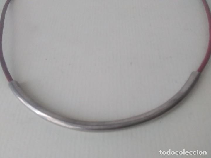 Joyeria: Gargantilla de cuero y plata 925 - Foto 2