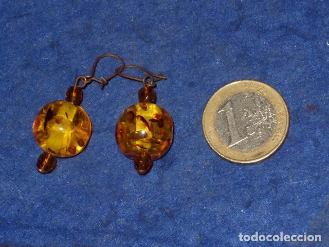 Joyeria: ANTIGUOS PENDIENTES DE AMBAR. - Foto 1