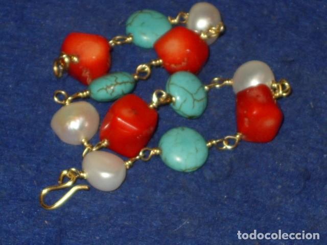 Joyeria: PULSERA DE CORAL,PERLAS Y TURQUESA. - Foto 4