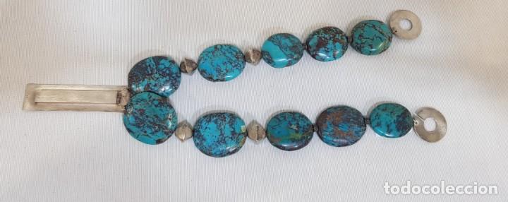 Joyeria: Gargantilla de plata con turquesas - Foto 3