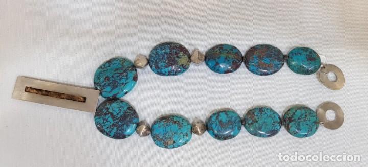 Joyeria: Gargantilla de plata con turquesas - Foto 4