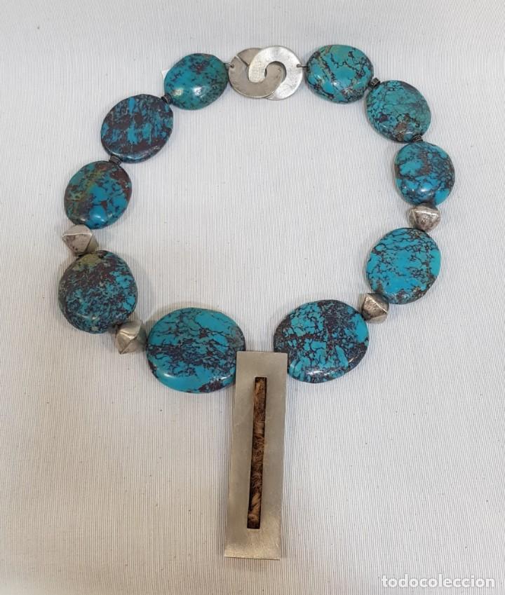 Joyeria: Gargantilla de plata con turquesas - Foto 5