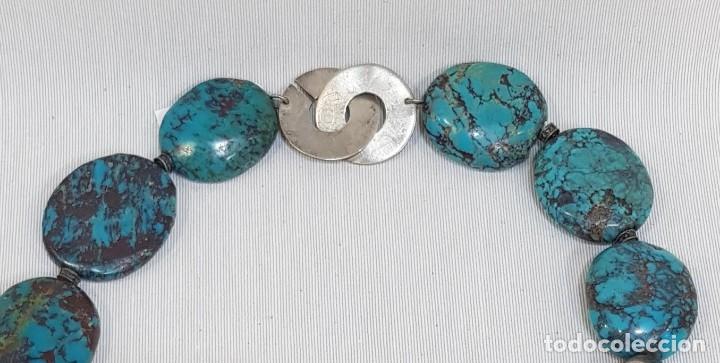 Joyeria: Gargantilla de plata con turquesas - Foto 8