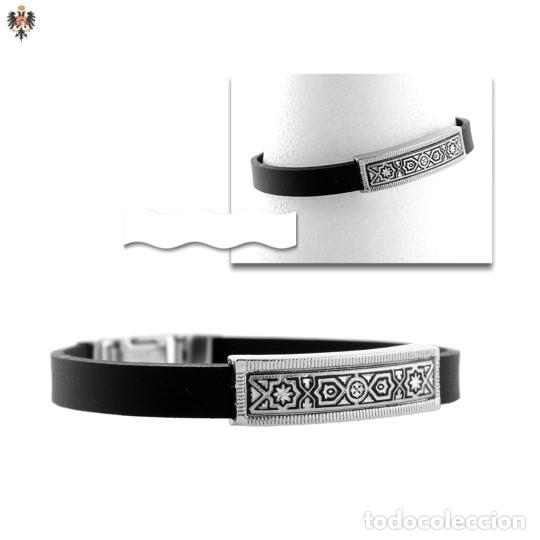 Joyeria: PULSERA DAMASQUINADA CAUCHO EN PLATA - Foto 1