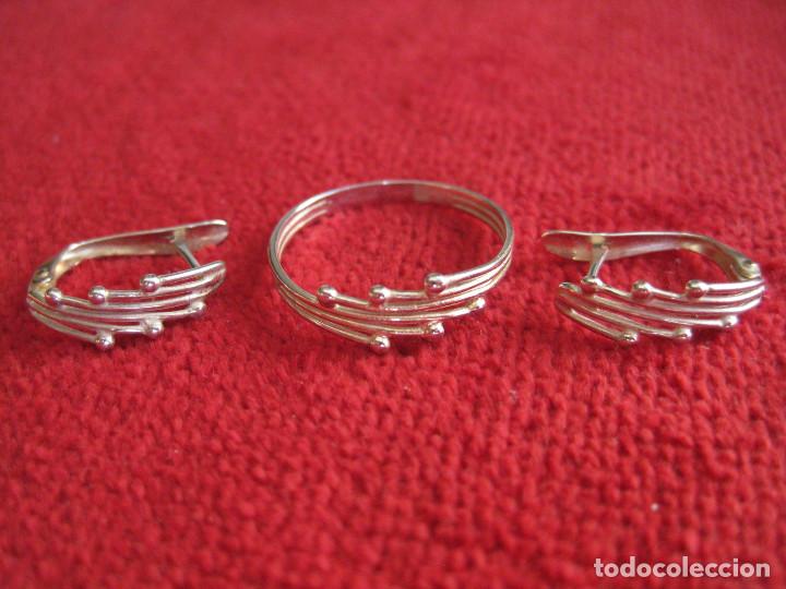 Joyeria: CONJUNTO PENDIENTES Y ANILLO DE PLATA DE LEY - Foto 4