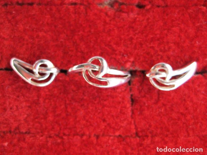 Joyeria: CONJUNTO PENDIENTES Y ANILLO DE PLATA DE LEY - Foto 2