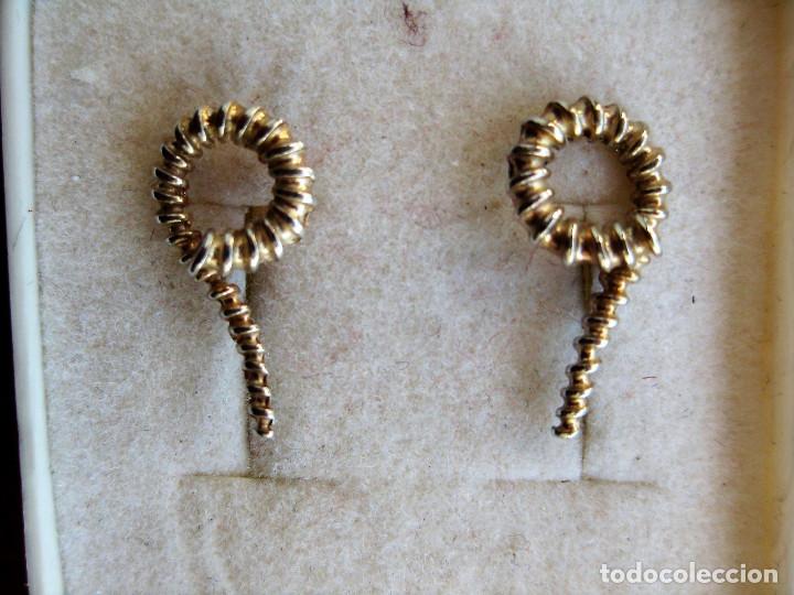 Joyeria: PENDIENTES DE PLATA DE LEY ESTRIADOS CON FORMA DE CUERNO - Foto 2