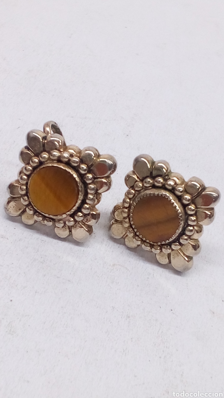 Joyeria: Pendientes con ojos de tigre antiguos /P26 - Foto 1