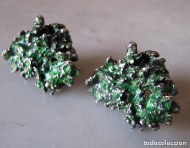 Joyeria: pendientes de plata y esmalte de tipo constructivista a&ntilde;os 60 - Foto 1