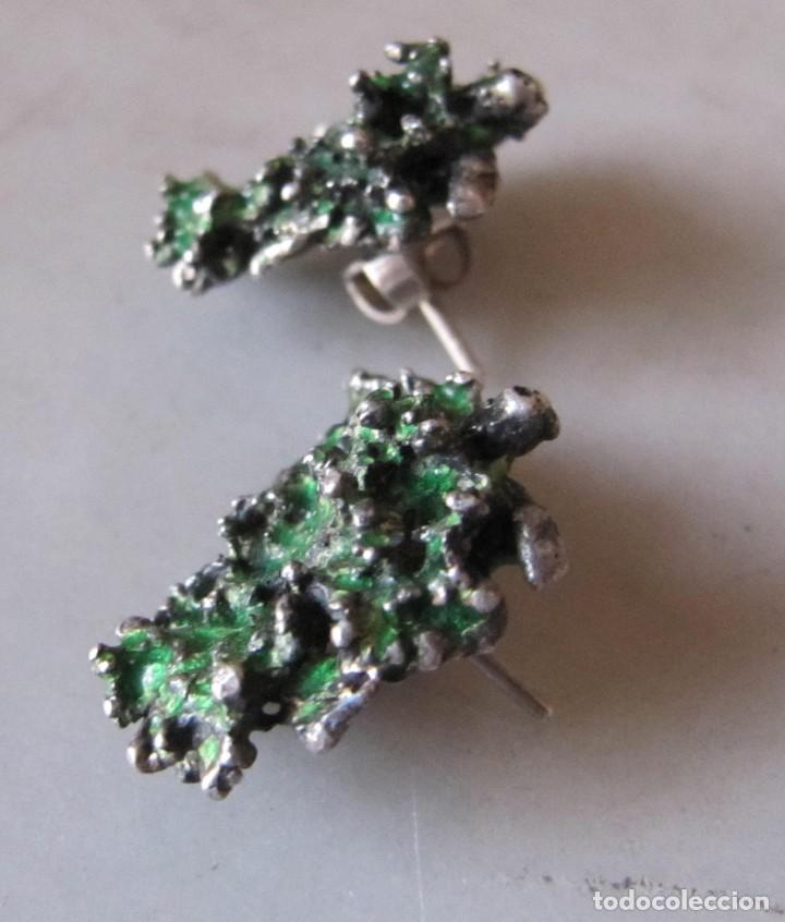 Joyeria: pendientes de plata y esmalte de tipo constructivista a&ntilde;os 60 - Foto 2