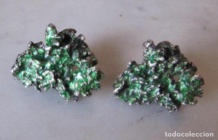 Joyeria: pendientes de plata y esmalte de tipo constructivista a&ntilde;os 60 - Foto 3
