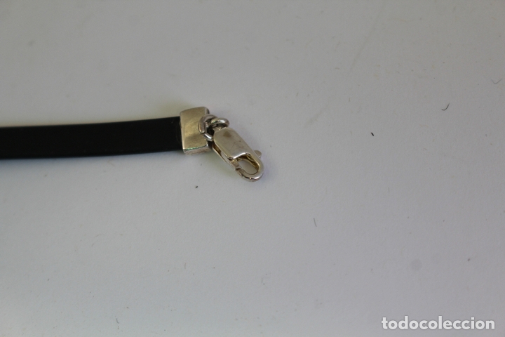Joyeria: pulsera de cuero negro y plata de ley - Foto 5