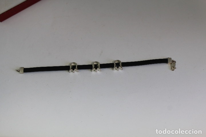 Joyeria: pulsera de cuero negro y plata de ley - Foto 6