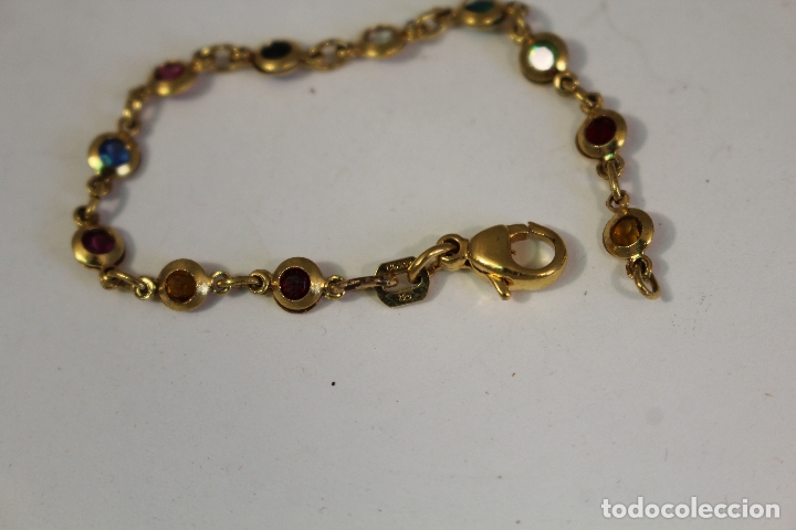 Joyeria: pulsera para ni&ntilde;a chapada en oro 20 mls. multicolor - Foto 2