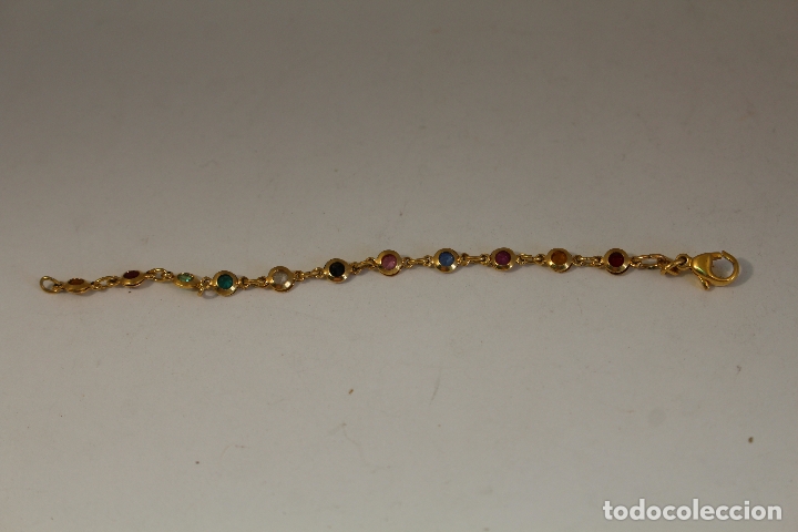 Joyeria: pulsera para ni&ntilde;a chapada en oro 20 mls. multicolor - Foto 4