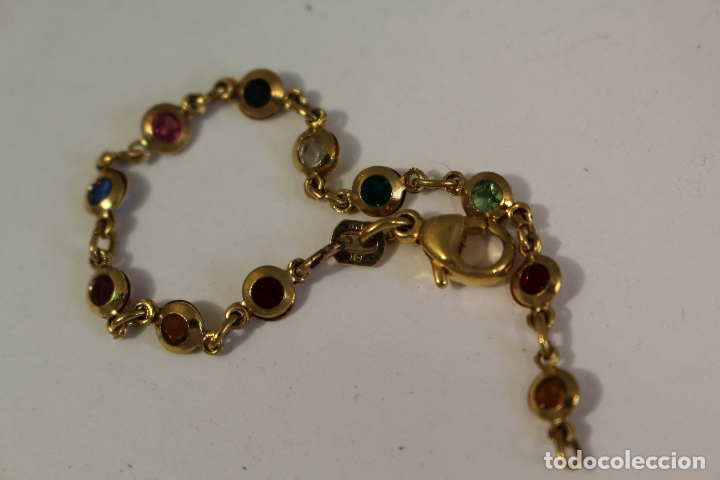 Joyeria: pulsera para ni&ntilde;a chapada en oro 20 mls. multicolor - Foto 6