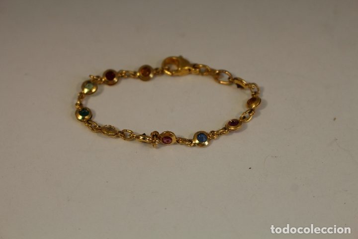 Joyeria: pulsera para ni&ntilde;a chapada en oro 20 mls. multicolor - Foto 7