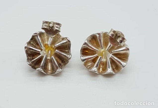 Joyeria: Pendientes originales de diseño minimalista en plata de ley ondulada y perlas cultivadas . - Foto 3 - 166724766