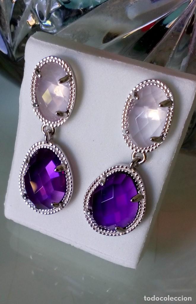 Joyeria: Bonitos pendientes de plata en dos tonos de piedra - Foto 5