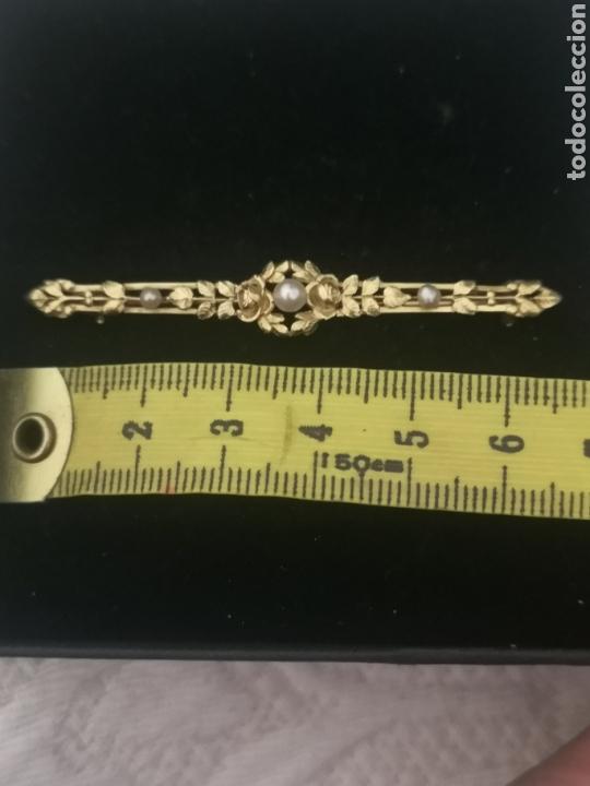 Joyeria: Broche alfiler antiguo de oro y perlas - Foto 4