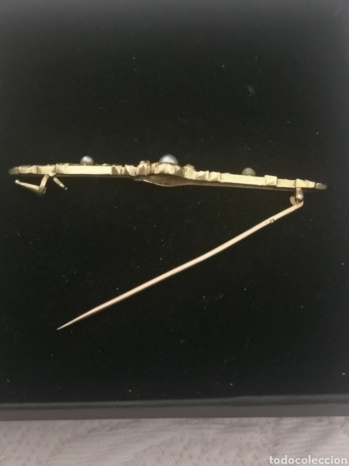 Joyeria: Broche alfiler antiguo de oro y perlas - Foto 3