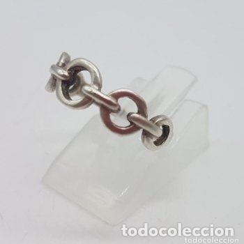 Joyeria: Antiguo y original anillo de plata 925 con forma se cadena. - Foto 2