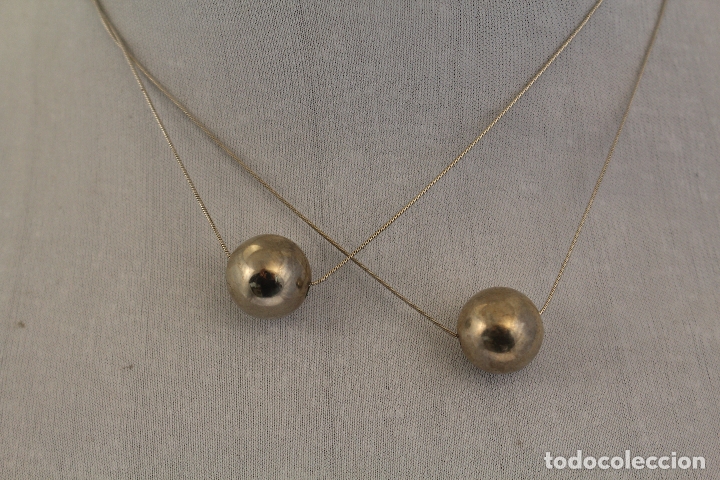 Joyeria: collar de dos vueltas con dos bolas en plata de ley - Foto 3