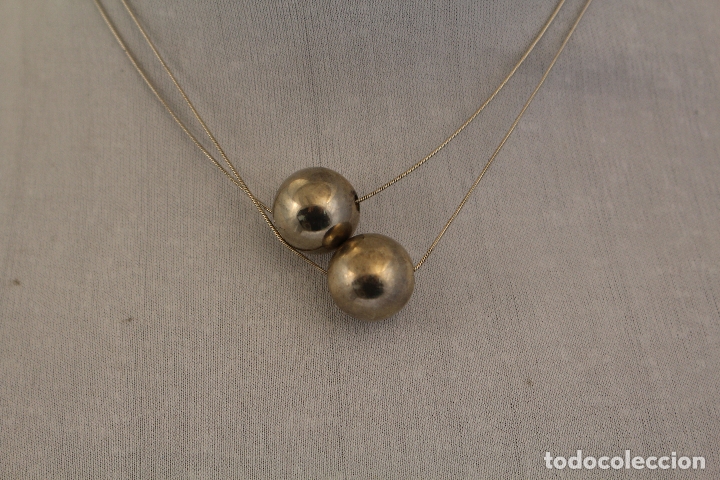 Joyeria: collar de dos vueltas con dos bolas en plata de ley - Foto 4