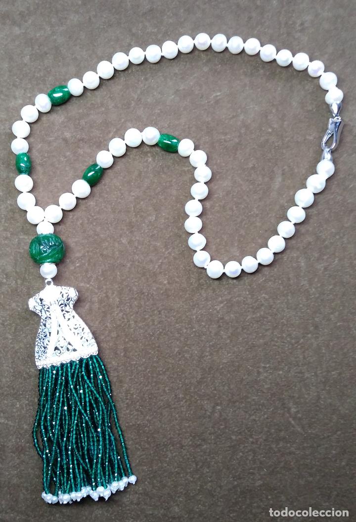 Joyeria: COLLAR DE PERLA, JADE Y ESMERALDA. - Foto 1