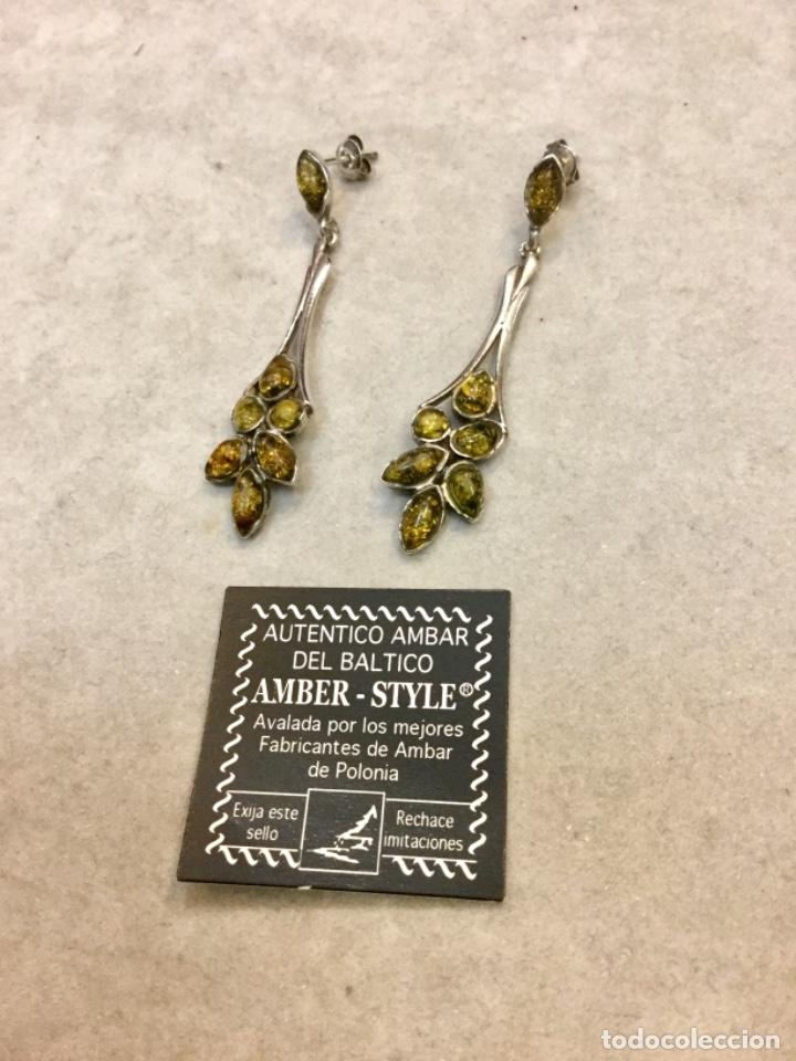 Joyeria: Pendientes en &Aacute;mbar y Plata Ley. NUEVOS. - Foto 1