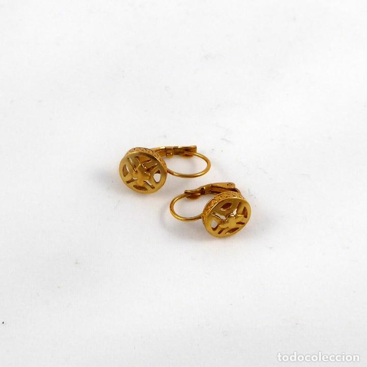 Joyeria: Pendientes vintage cierre catal&aacute;n y ba&ntilde;o de oro - Foto 2