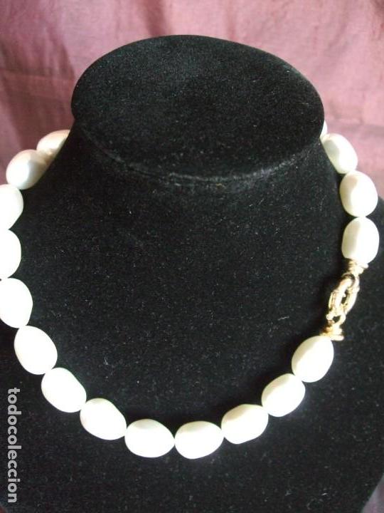 Joyeria: COLLAR DE PERLAS CURIOSA FORMA OVALADA . CIERRE MOSQUETON - Foto 4