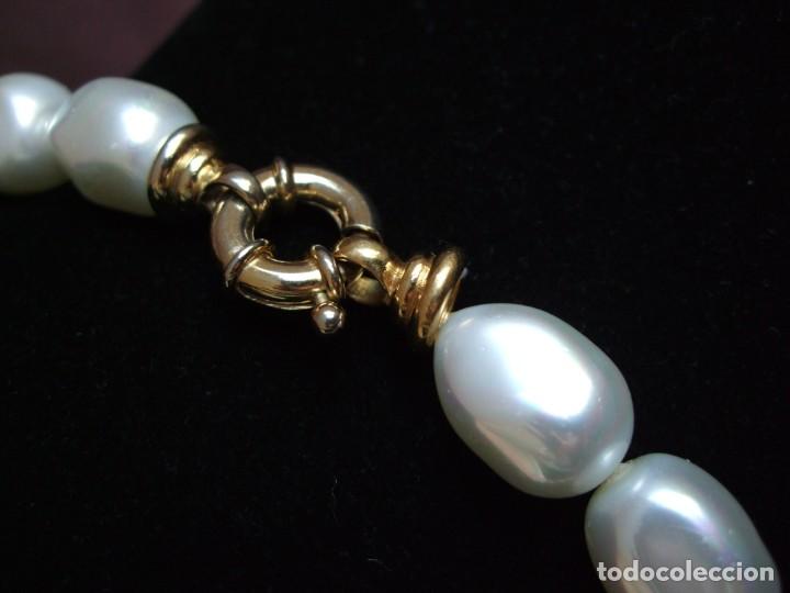 Joyeria: COLLAR DE PERLAS CURIOSA FORMA OVALADA . CIERRE MOSQUETON - Foto 2